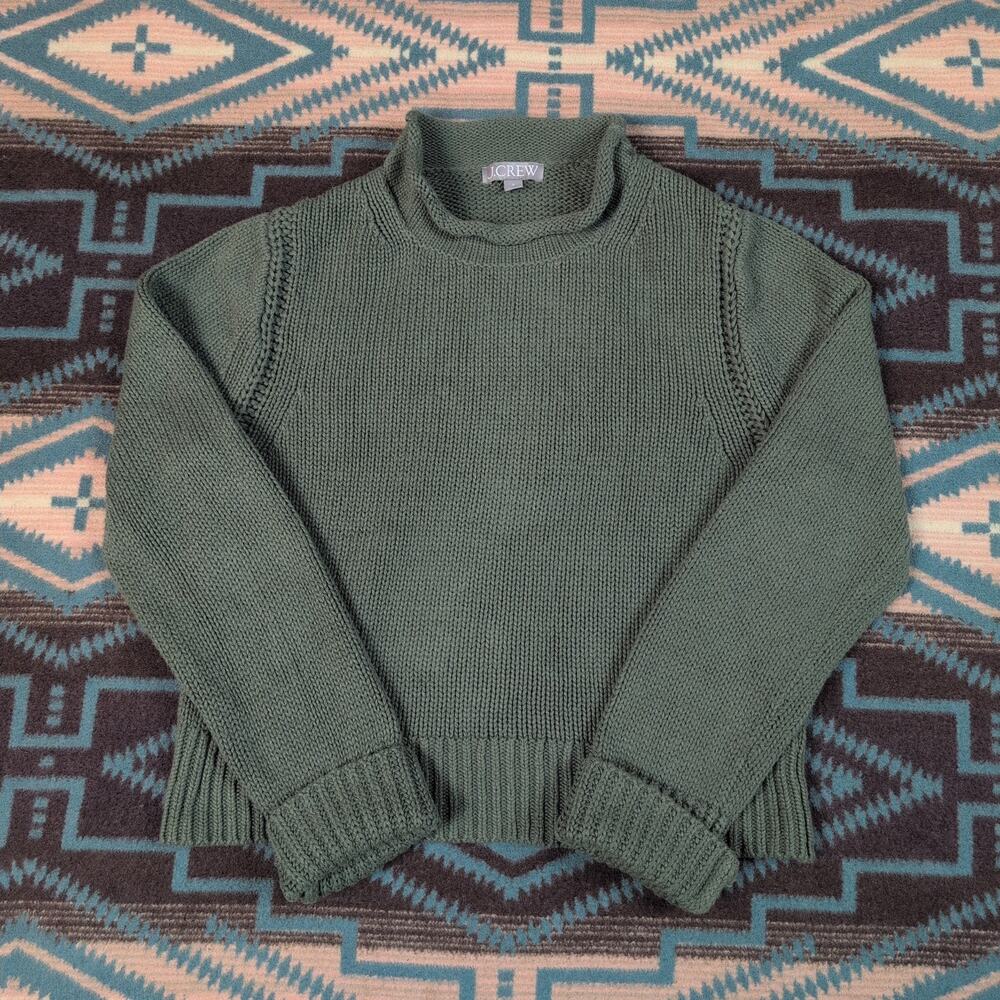 J Crew Roll Neck Sweater Womens Petite Small Preppy Fisherman Oarsman Cute Boho